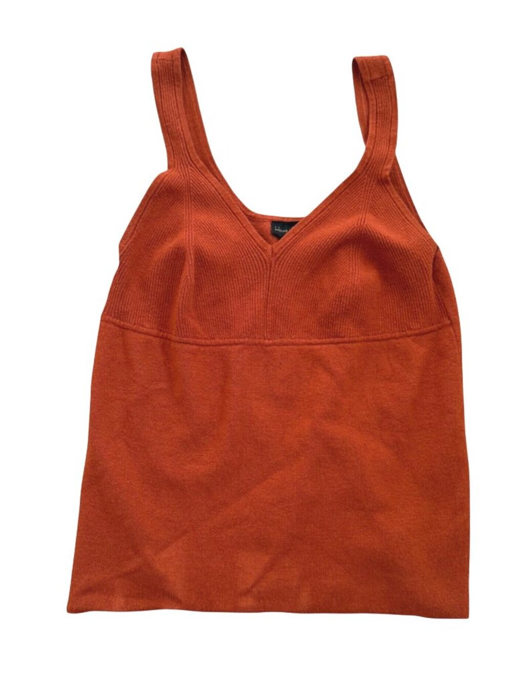 House Of Harlow 1960 Women's Tank Top L Rust Orange Knit V-Neck Sleeveless Y2K